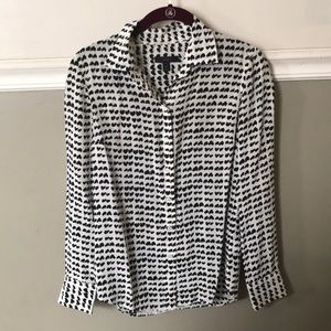 J Crew hearts silk blouse